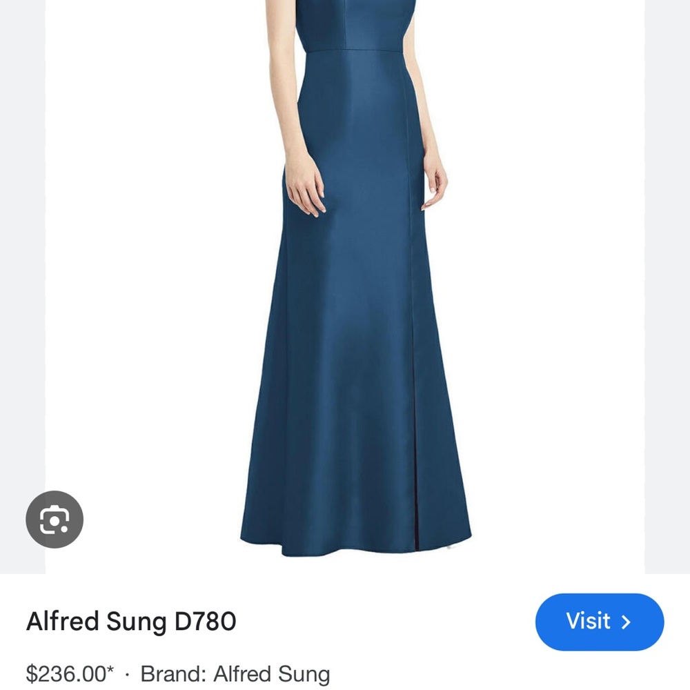 Affred Sung satin trumpet gown